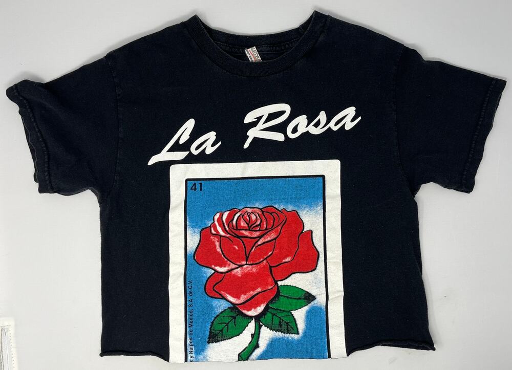 Alstyle Heavyweight Loteria La Rosa cropped Tshirt Size S Pre-Owned